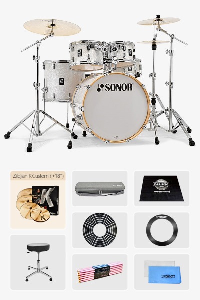SONOR AQ2 소노 드럼세트 Zildjian K Custom 18추가 심벌세트 드럼매트 드럼의자 스틱12조 뮤트링 홀링 드럼융 풀패키지